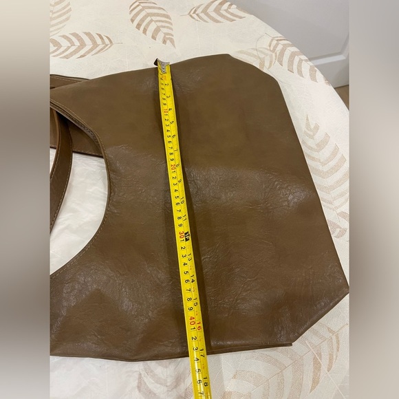 Elegant Brown PU/ fabric Tote Bag - Picture 6 of 11